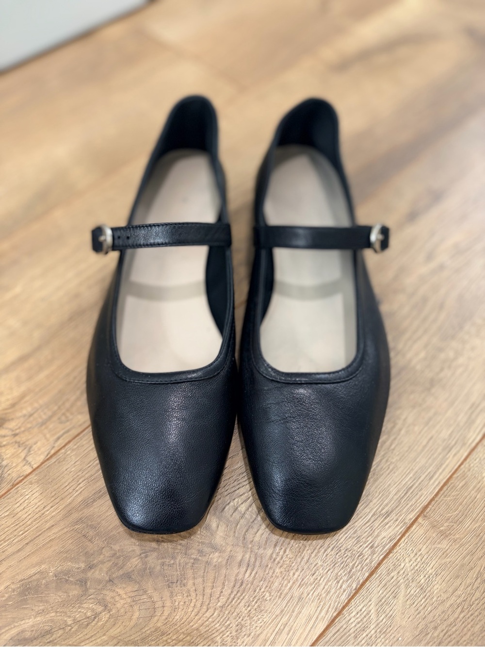 Size 38 Le Monde Beryl black leather maryjane flat